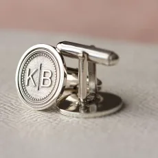 Personalised Monogram Silver Cufflinks Personalised Monogram Silver Cufflinks