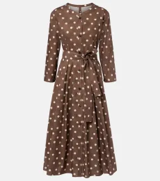 Pesche polka-dot cotton shirt dress