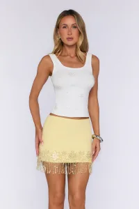 Petal Ballet Embellished Tank Top White Petal Ballet Embellished Tank Top White
