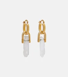 Pillar gold-plated pendant earrings Pillar gold-plated pendant earrings