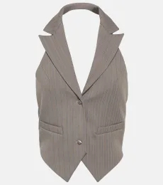 Pinstripe chain-detail vest Pinstripe chain-detail vest