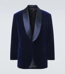 Pinstripe cotton velvet tuxedo jacket Pinstripe cotton velvet tuxedo jacket