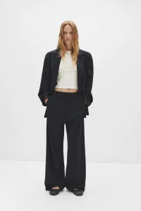 Pinstripe Pleated Trousers - Striped Pinstripe Pleated Trousers - Striped