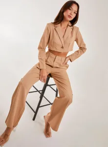 Pinstripe Wide Leg Trousers TONE - STONE Pinstripe Wide Leg Trousers TONE - STONE