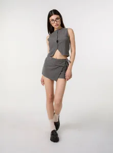 Pinstripe Wrap Front Skort GREY