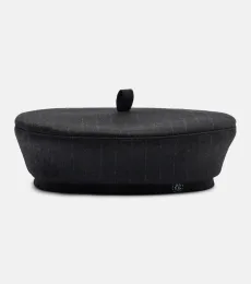 Pinstriped wool-blend beret Pinstriped wool-blend beret