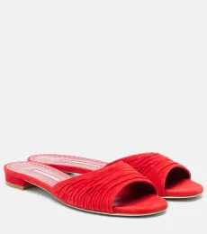 Piruaflat gathered suede slides Piruaflat gathered suede slides