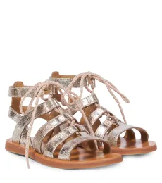 Plagette Guily metallic leather sandals Plagette Guily metallic leather sandals