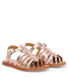 Plagette metallic leather sandals Plagette metallic leather sandals