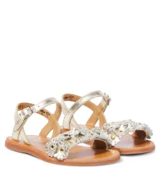 Plagette Multi Flo metallic leather sandals Plagette Multi Flo metallic leather sandals