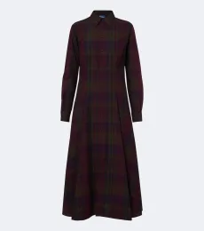 Plaid cotton-blend shirt dress Plaid cotton-blend shirt dress