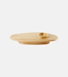 Plateau et bol Dune en bois par Kelly Wearstler