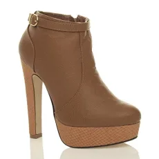 Platform Ankle high Shoe Boots Size 7 40 Tan Platform Ankle high Shoe Boots Size 7 40 Tan