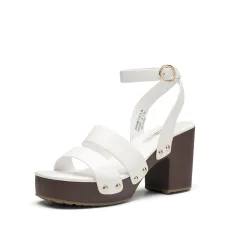 Platform Wood Grain Pattern Heel Sandals Platform Wood Grain Pattern Heel Sandals