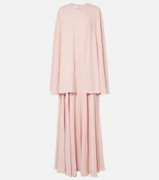 Pleated caped gown Pleated caped gown