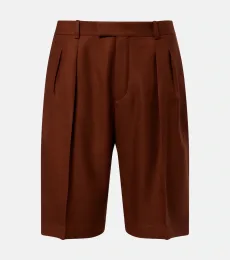 Pleated cashmere Bermuda shorts Pleated cashmere Bermuda shorts