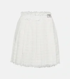 Pleated tweed miniskirt Pleated tweed miniskirt