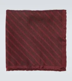 Pochette de costume rayée en soie Pochette de costume rayée en soie
