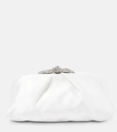 Pochette Very Bow Tie en satin à ornements Pochette Very Bow Tie en satin à ornements