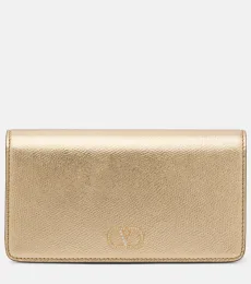 Pochette VLogo Mini en cuir métallisé Pochette VLogo Mini en cuir métallisé