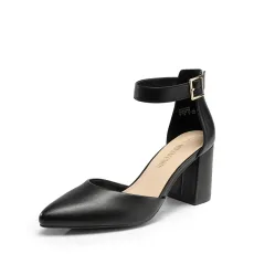 Pointed Toe Chunky Mid Heel Pumps Pointed Toe Chunky Mid Heel Pumps