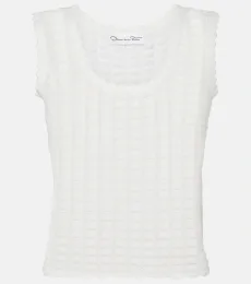 Pointelle cotton and silk tank top Pointelle cotton and silk tank top