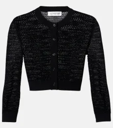 Pointelle cropped cardigan Pointelle cropped cardigan