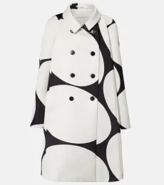 Polka-dot double-breasted satin coat Polka-dot double-breasted satin coat