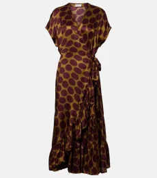 Polka-dot satin wrap dress Polka-dot satin wrap dress