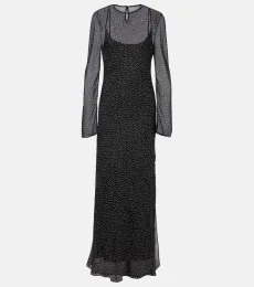 Polka-dot silk maxi dress Polka-dot silk maxi dress