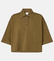 Polo cropped de piqué de algodón Polo cropped de piqué de algodón