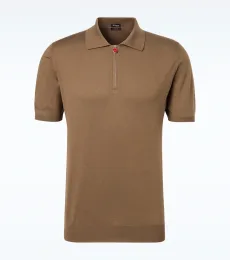 Polo de algodón con cremallera parcial