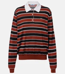 Polo de piqué de seda a rayas Polo de piqué de seda a rayas