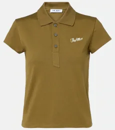 Polo raccourci en coton à logo Polo raccourci en coton à logo