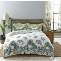 Polycotton Printed Fern Duvet Cover Set - Green Polycotton Printed Fern Duvet Cover Set - Green