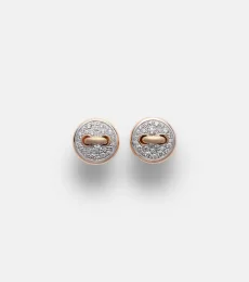 Pom Pom Dot 18kt rhodium-plated rose gold earrings with diamonds Pom Pom Dot 18kt rhodium-plated rose gold earrings with diamonds