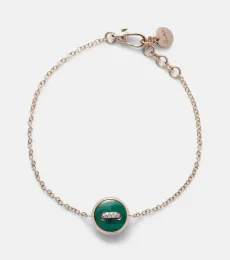 Pom Pom Dot 18kt rose gold chain bracelet with gemstones