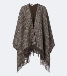 Poncho en cachemire à carreaux Poncho en cachemire à carreaux