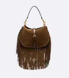Pony Medium suede shoulder bag