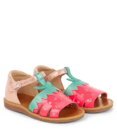 Poppy Berry embellished leather sandals Poppy Berry embellished leather sandals