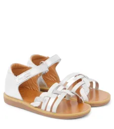 Poppy Tresse metallic leather sandals Poppy Tresse metallic leather sandals