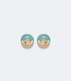 Possession Vibrant Palace 18kt rose gold earrings with turquoise and diamonds Possession Vibrant Palace 18kt rose gold earrings with turquoise and diamonds
