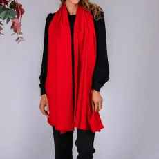 Postbox Red Handwoven Cashmere Shawl Postbox Red Handwoven Cashmere Shawl