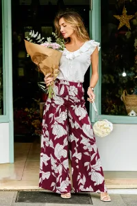 Postcards Home Floral Trousers - Red