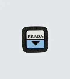 Prada Leather-trimmed logo badge Prada Leather-trimmed logo badge