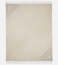 Prada Logo jacquard cashmere blanket Prada Logo jacquard cashmere blanket