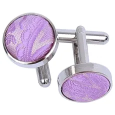 Premium Woven Microfibre Paisley Floral Patterned Lilac Men's Formal Casual Wedding Rhodium Plated Premium Woven Microfibre Paisley Floral Patterned Lilac Men's Formal Casual Wedding Rhodium Plated