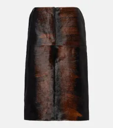 Printed calf hair pencil skirt Printed calf hair pencil skirt