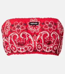 Printed cotton and linen poplin bandeau top Printed cotton and linen poplin bandeau top