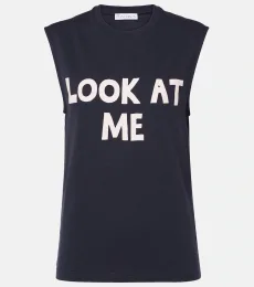 Printed cotton jersey tank top Printed cotton jersey tank top